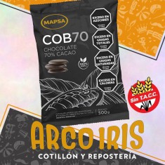 Chocolate Cobertura 70 % Cacao Mapsa X 500 Gr - Sin Tacc Apto Vegano Especial Cascada Pascua