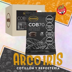 Chocolate Cobertura 70 % Cacao Mapsa X 3 Kg - 6 X 500 Gr Sin Tacc Apto Vegano Especial Cascada Pascua