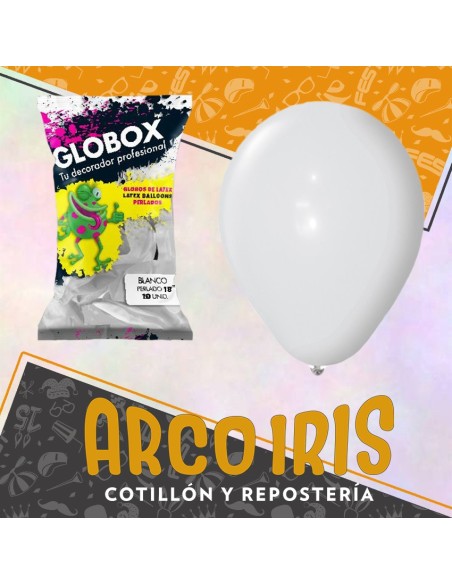 Globo Perlado 18 X 10 Blanco - Globox Cat2