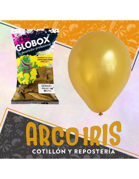 Globo Perlado 18 X 10 Dorado - Globox