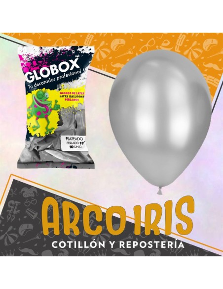 Globo Perlado 18 X 10 Plata - Globox