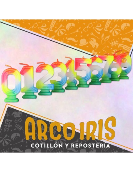 Numero Vela Fluo Grande X 10