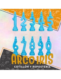 Numero Vela Chico Celeste X 20 -