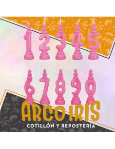 Numero Vela Chico Rosa X 20 -