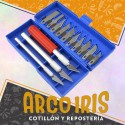 Cutter Set 3 Intercambiable Con 10 Repuestos - Cuchilla Intercambiable- Caja -