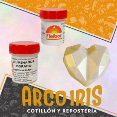 Iluminador Comestible Dorado 3 Gr Xu - Efecto Perlado Fleibor