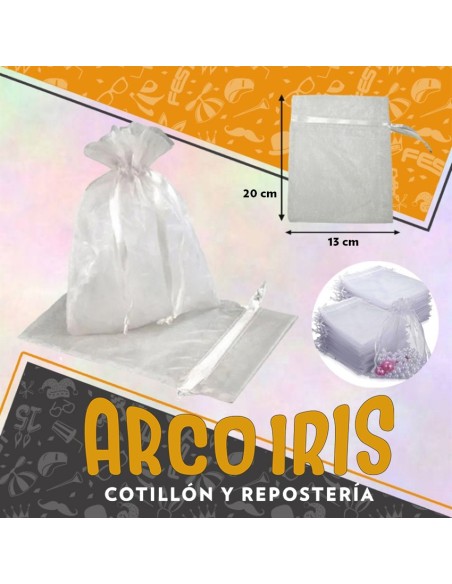 Organza Bolsa 13 X 20 Cm X 25 - Bolsa Tul Cbx