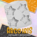 Molde Aluminio Paleta Estrella Xu - Para 4 Paletas