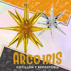 Mylar 22 Estrella 4d Xu +5-10% - 14 Puntas-dorada-plateada Globo Metalizado Papel