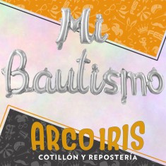 Mylar Frase Cursiva Mi Bautismo Metal Xu - Plat/dor/azul/rosa Gold/rose Foil Balloons Globo Metalizado Papel Mi Bautismo 2