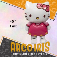 Mylar 40 Personaje Kitty Metal Xu - 1 Mt Globo Metalizado Papel