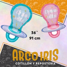 Mylar 36 Chupete Metal Xu - 91 Cm Nena/nene/2 Partes Globo Metalizado Papel