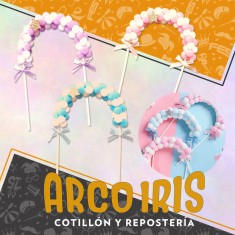 Topper Pompon Con Estrella Y Mono Cat2 Adorno De Torta Party Time Varios Colores Cake Topper