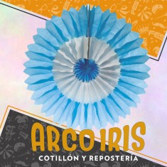 Guirnalda Escarapela Grande Xu - 48 Cm Medallon Bicolor Argentina Patrio Mundial Rondi