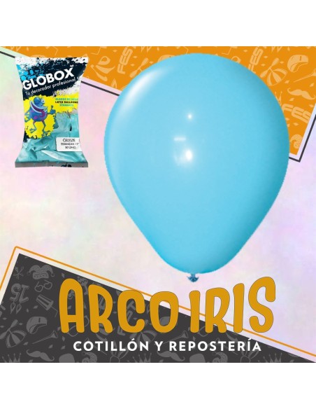 Globo Estandar 20 X 10 Celeste Pastel - Globox