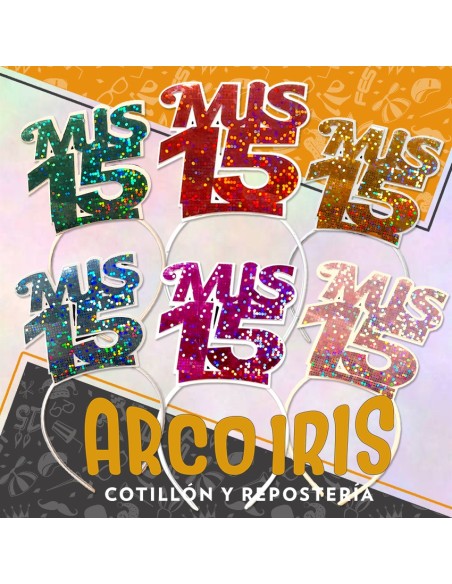 Vincha Frase Holografica Mis 15 X 6 -