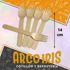 Cubiertos Bamboo Tenedor X 10 - 14 Cm Madera Cbx