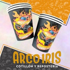 Monster Truk Vaso 180 Cc Polipapel X 6 4x4 Truck Liquidacion Party Store