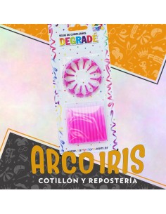 Vela Degrade Rosas X 24 -liquidacion- Con Portavela Party Store