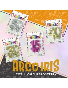 Vela Aniversario Perlado Xu - Blister 15-25-30-40-50 Anos Party Store