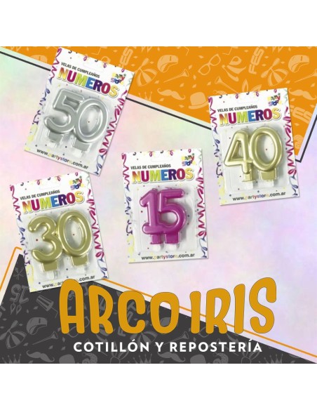 Vela Aniversario Perlado Xu - Blister 15-25-30-40-50 Anos Party Store