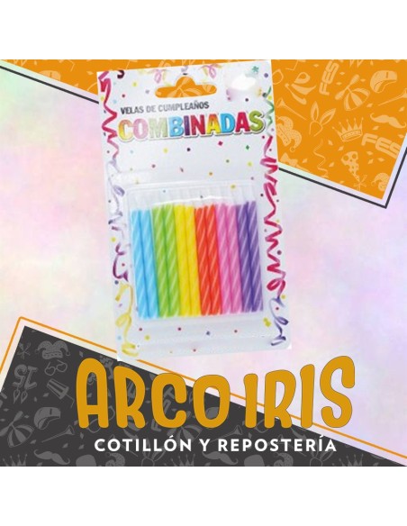 Vela Combinadas 6 Cm Multicolor X 12 - Party Store