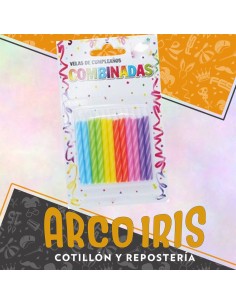 Vela Combinadas 6 Cm Multicolor 4 X 12 - Promocion Hasta Bajar Stock Party Store