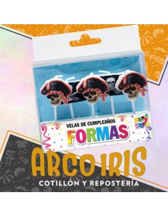 Vela Con Formas Pirata X 5 - Calavera Party Store