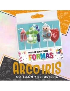 Vela Con Formas Medieval X 5 - Caballero-espada-escudo-dragon Party Store