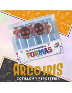 Vela Con Formas Calacas Mexicanas X 5 - Party Store