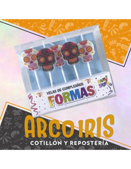 Vela Con Formas Calacas Mexicanas X 5 - Party Store