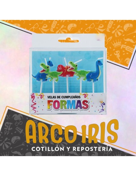 Vela Forma Dino X 5 - Party Store