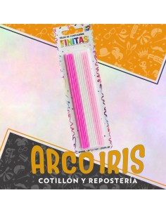 Vela Finitas Fucsia-blanca-rosa X 24 - Party Store