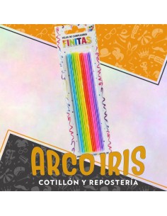 Vela Finitas Multicolor X 24 +5-5% Promo Por Cantidad Party Store