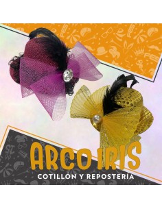 Sombrerito Ingles/vincha Luxe Con Tul O Pluma - Party Store