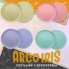 Bandeja Plastica Pastel/blanca Xu - 26.5 Cm Varios Colores Amarillo-verde-lila-rosa