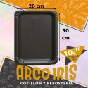 Bandeja Rectangular 20 X 30 Cm Negro Mate Xu +10-10% Promo Por Cantidad
