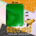 Bandeja Rectangular 30 X 40 Cm Verde Metal Xu +10-10% Promo Por Cantidad San Patricio