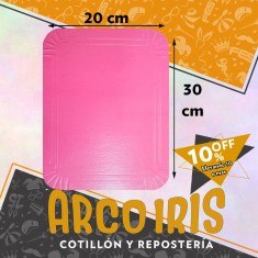 Bandeja Rectangular 20 X 30 Cm Rosa Mate Xu +10-10% Promo Por Cantidad