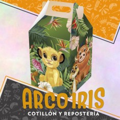 Rey Leon Caja Feliz X 6 - Sorpresa Grande Disney Selva Animalitos