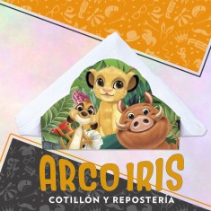 Rey Leon Servilletero Con 15 Servilletas - Disney Selva Animalitos