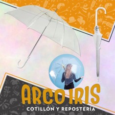 Paraguas Transparente Grande - Medida: --------cm - Cuenta Con Una Estructura Metalica Y Su Diseno Es Super Estetico Su Color