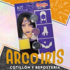 Kit Merlina Acua - Kit Para Maquillaje 2 Maquillaje-1 Glitter-esponja-stencil