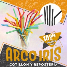 Sorbete Frozzen Con Fuelle X 100 +10-10% Negro Lisos Fluo Flexible Plegable Promo Por Cantidad