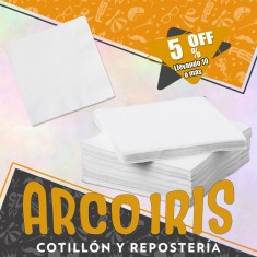 Servilleta Blanca X 20 - 33 X 33 Cm +10-5% Tissue Promo Por Cantidad