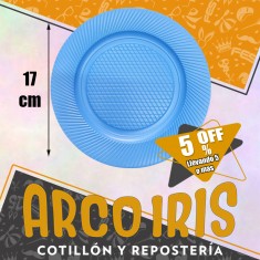 Plato 17 Cm Celeste X 50 +5-5% Promo Por Cantidad