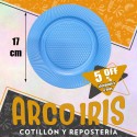 Plato 17 Cm Celeste X 50 +5-5% Promo Por Cantidad