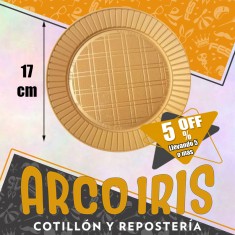 Plato 17 Cm Dorado X 50 +5-5% Promo Por Cantidad