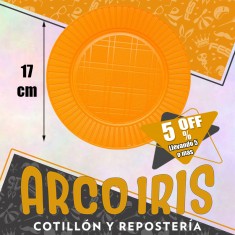 Plato 17 Cm Naranja X 50 +5-5% Promo Por Cantidad