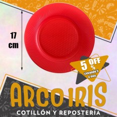 Plato 17 Cm Rojo X 50 +5-5% Navidad Promo Por Cantidad